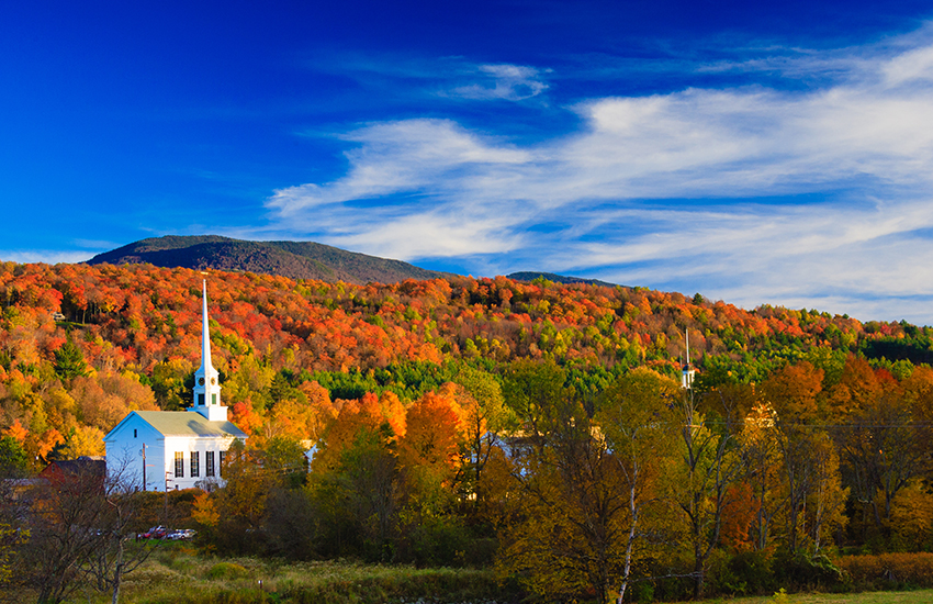 Top fall family travel to visit is Stowe, Vermont